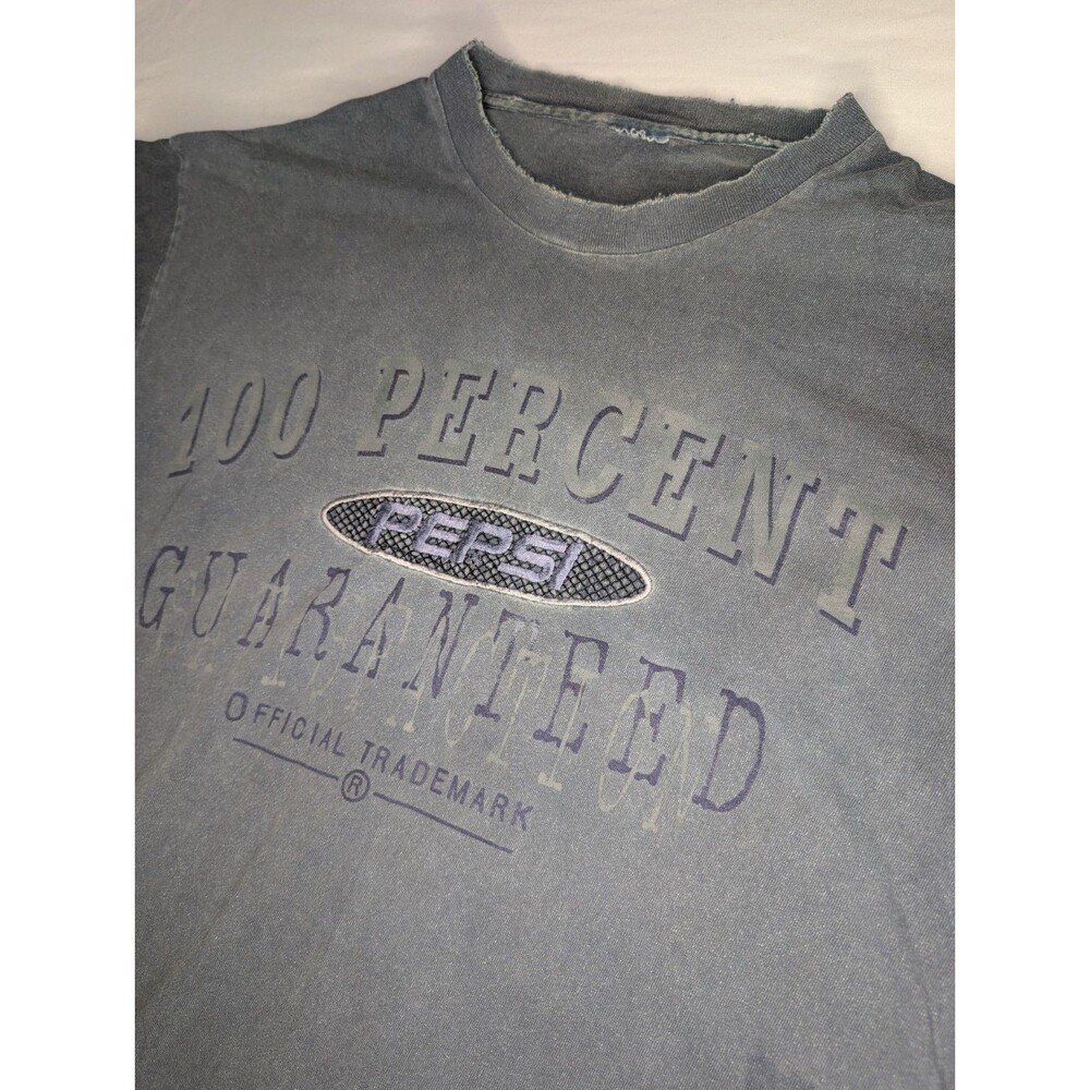 Vintage Pepsi Shirt Men Large Gray Distressed Thrashed Single Stitch Grunge Boxy